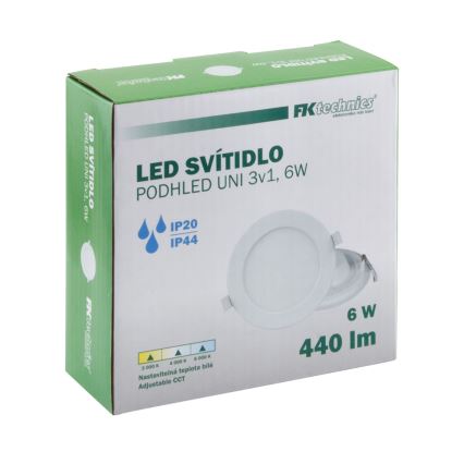 LED ugradna kupatilska svetiljka LED/6W/230V 3000/4000/6000K IP44