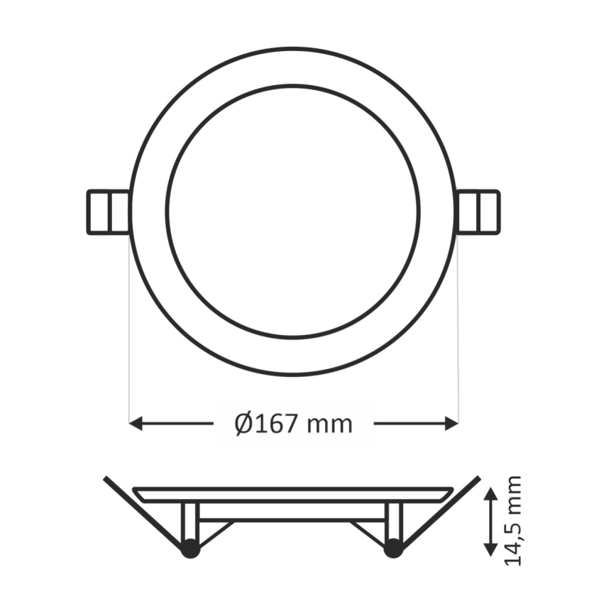 LED ugradna svetiljka QTEC LED/12W/230V 6500K preč. 16,7 cm