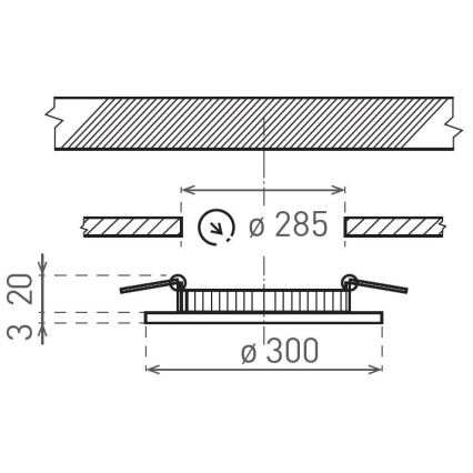 LED ugradna plafonska svetiljka VEGA LED/24W/230V 2900/3900/5800K prečnik 30 cm bela