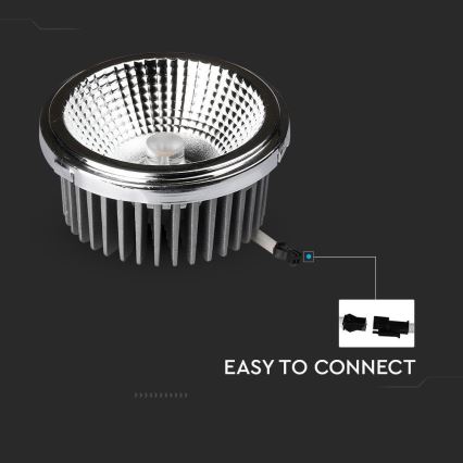 LED ugradni spot reflektor LED/20W/230V 6400K 40°/20° prečnik 11 cm sjajni hrom