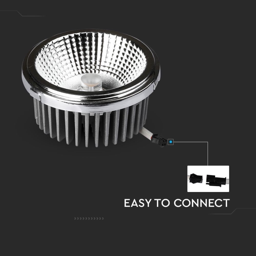LED ugradni spot reflektor LED/20W/230V 6400K 40°/20° prečnik 11 cm sjajni hrom