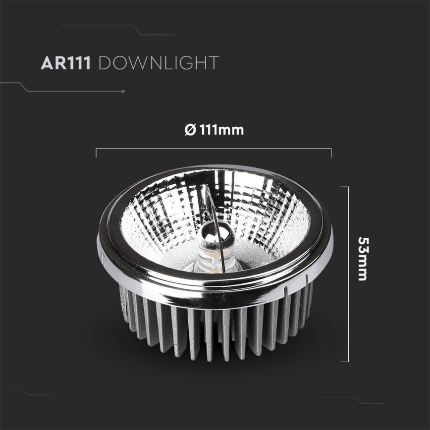 LED ugradni spot reflektor LED/20W/230V 6400K 40°/20° prečnik 11 cm sjajni hrom