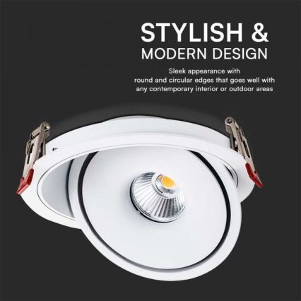 LED ugradna stropna spot svetiljka LED/28W/230V 3000/4000/6400K, prečnik 20 cm, bela
