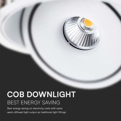 LED ugradna stropna spot svetiljka LED/28W/230V 3000/4000/6400K, prečnik 20 cm, bela