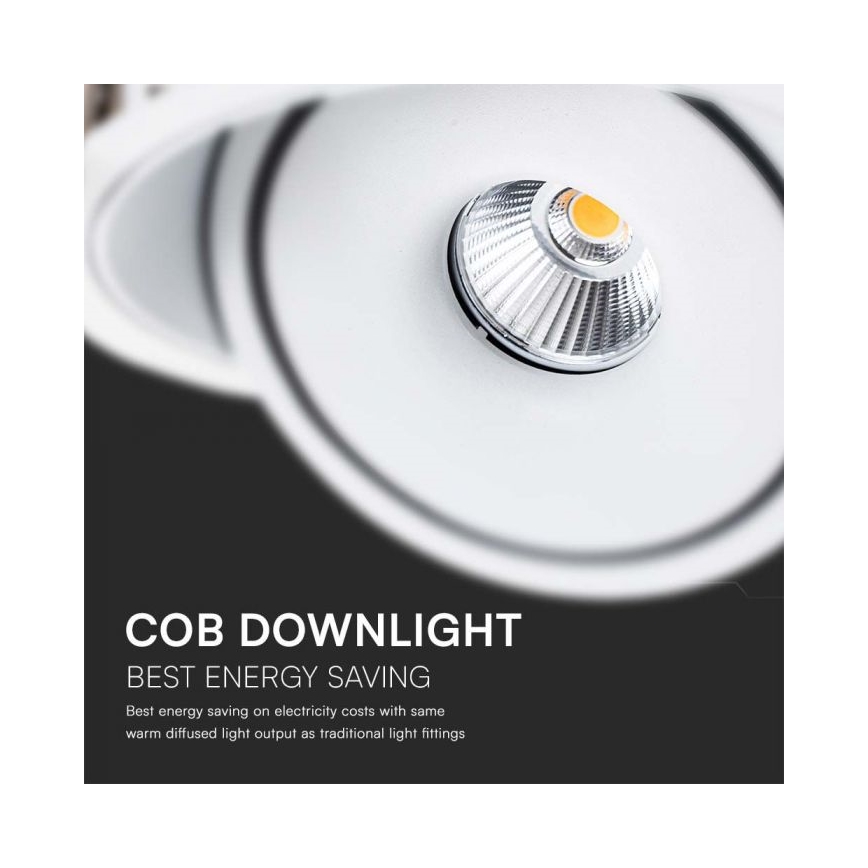 LED ugradna stropna spot svetiljka LED/28W/230V 3000/4000/6400K, prečnik 20 cm, bela