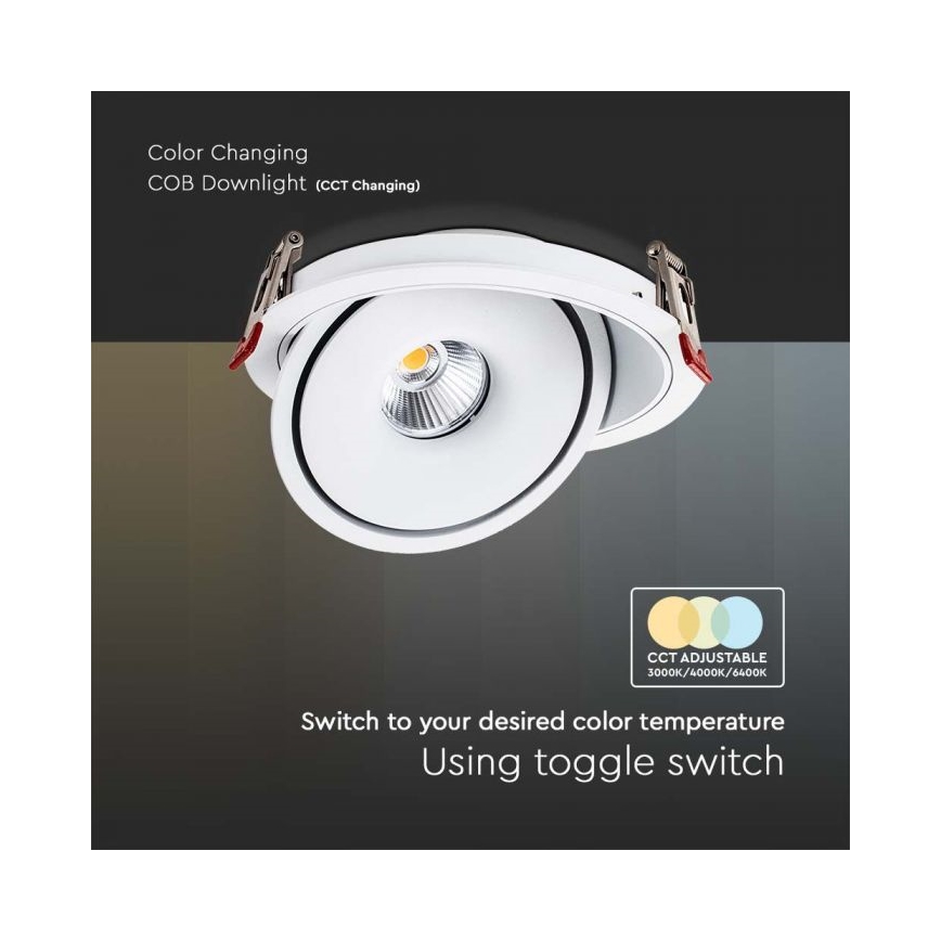 LED ugradna stropna spot svetiljka LED/28W/230V 3000/4000/6400K, prečnik 20 cm, bela