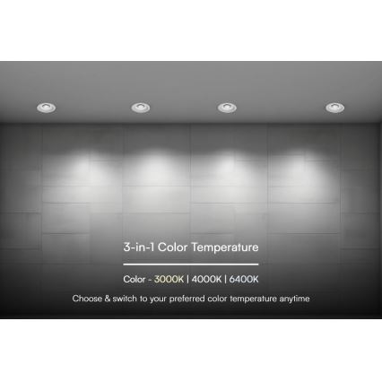 LED ugradna svetiljka 24W/230V, 3000/4000/6400K, prečnik 13,5 cm, bela