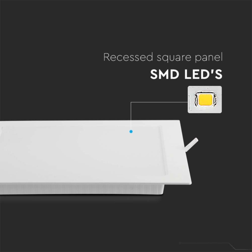 LED ugradna svetiljka 6W/230V 12x12 cm 4000K bela