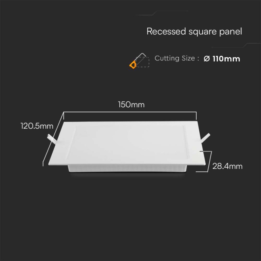 LED ugradna svetiljka 6W/230V 12x12 cm 4000K bela