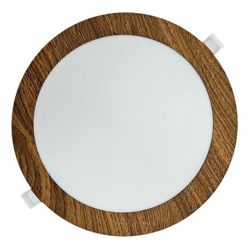 LED ugradna svetiljka CIRCLE LED/18W/230V 4200K prečnik 22 cm braon