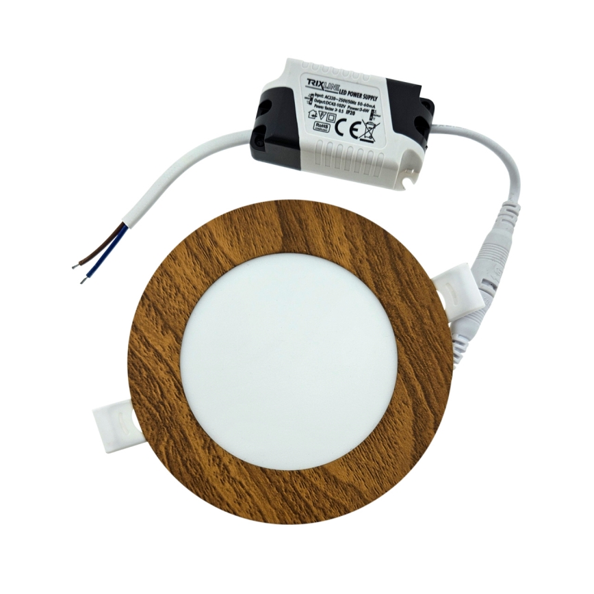 LED ugradna svetiljka CIRCLE LED/6W/230V 4200K, prečnik 11,8 cm, braon