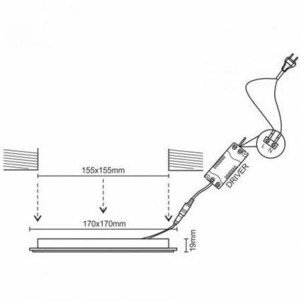 LED ugradna svetiljka LED/12W/230V