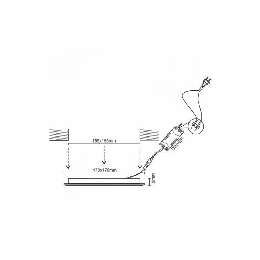 LED ugradna svetiljka LED/12W/230V