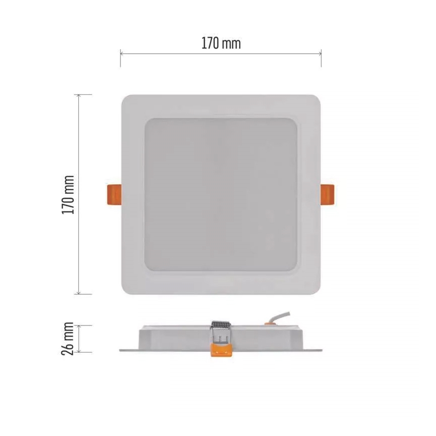 LED ugradna svetiljka LED/18W/230V 17x17 cm bela