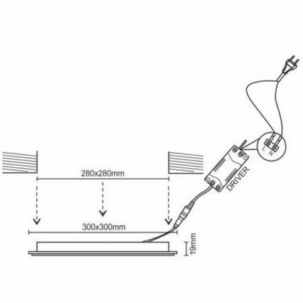 LED ugradna svetiljka LED/24W/230V