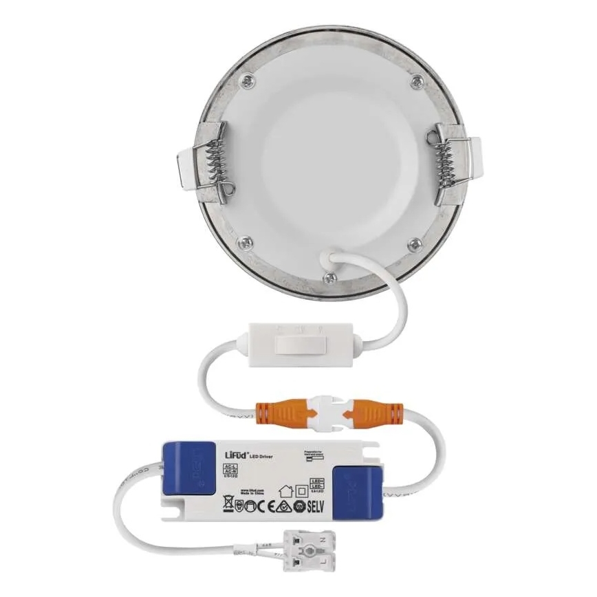 LED ugradna svetiljka NEXXO LED/7W/230V 3000/3500/4000K srebrna prečnik 12 cm