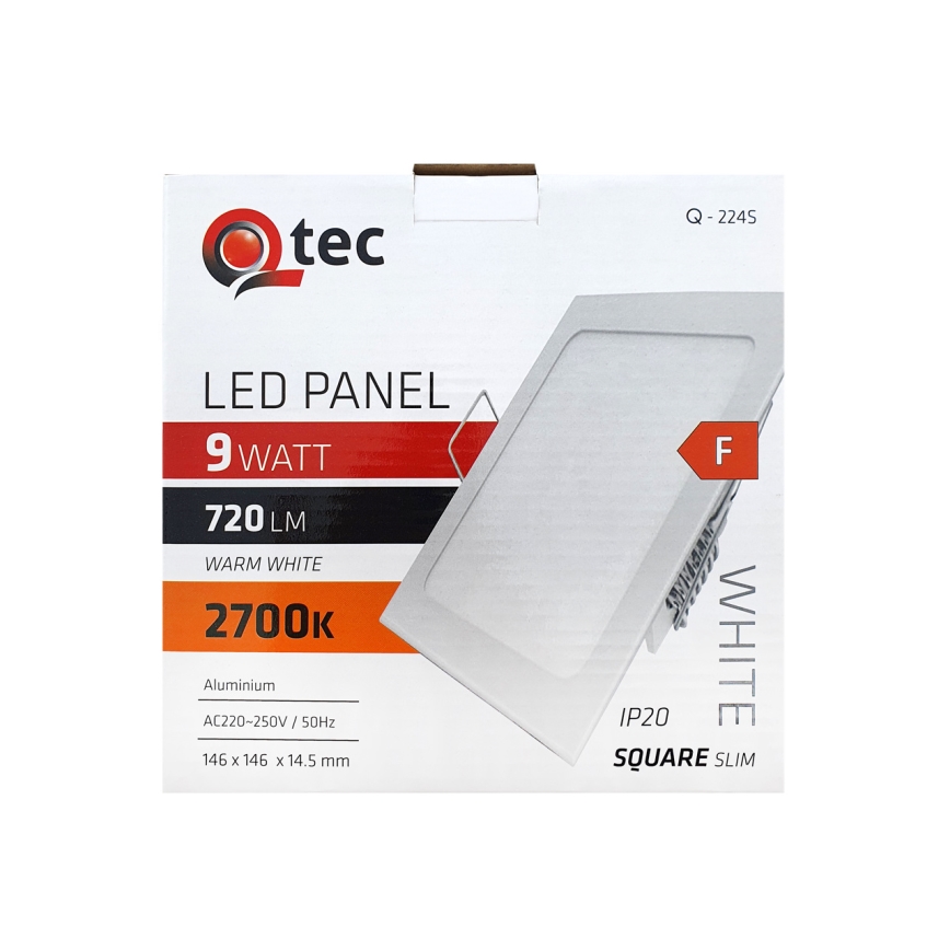 LED ugradna svetiljka QTEC LED/9W/230V 2700K 14,6x14,6 cm