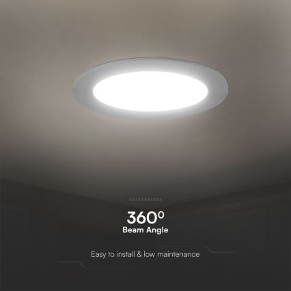 LED ugradna svetiljka sa SAMSUNG čipom, 6W/230V, 6500K, Ø 12 cm, bela
