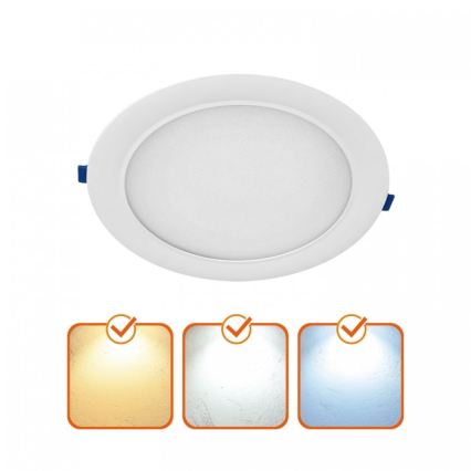 LED ugradna svetiljka SIGARO LED/24W/230V 3000/4000/6500K prečnika 22 cm, bela