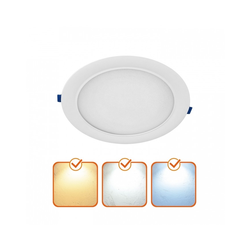 LED ugradna svetiljka SIGARO LED/24W/230V 3000/4000/6500K prečnika 22 cm, bela