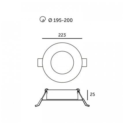 LED ugradna svetiljka SIGARO LED/24W/230V 3000/4000/6500K prečnika 22 cm, bela