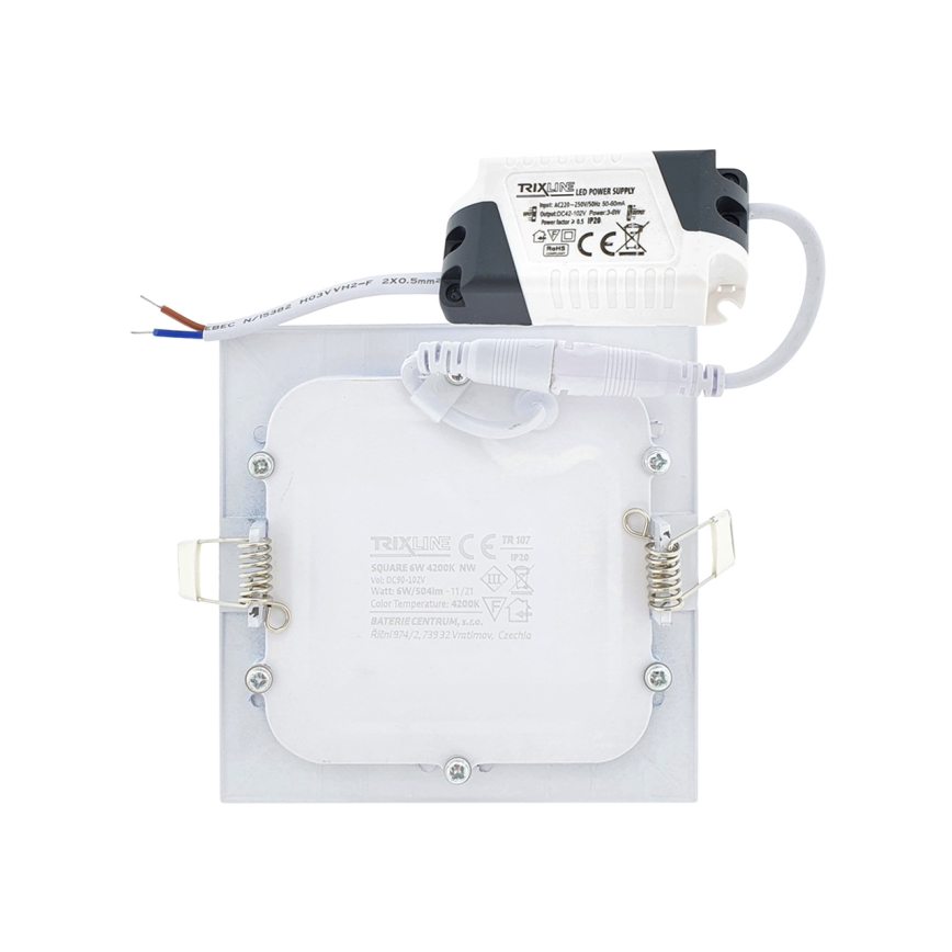 LED ugradna svetiljka SQUARE LED/6W/230V 4200K 11,8x11,8 cm bela