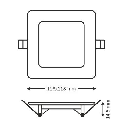 LED ugradna svetiljka SQUARE LED/6W/230V 4200K 11,8x11,8 cm bela