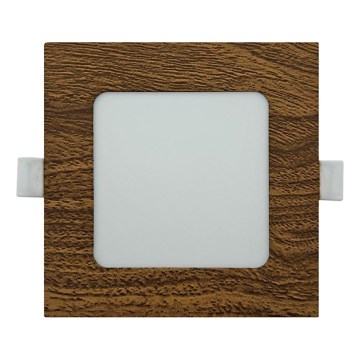 LED ugradna svetiljka SQUARE LED/6W/230V 4200K 11,8x11,8 cm braon