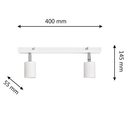 LED ugradna svetiljka TUNE 2xGU10/4,8W/230V bela
