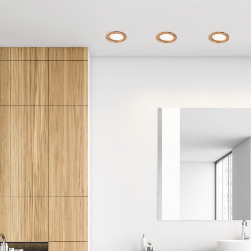 LED ugradna svetiljka WOODY SPOT LED/12,5W/230V 4000K hrast Ø 16 cm