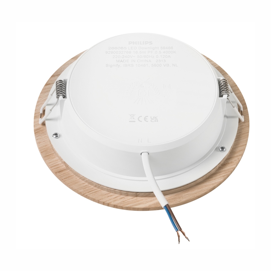 LED ugradna svetiljka WOODY SPOT LED/16,5W/230V 4000K hrast, prečnik 18,5 cm
