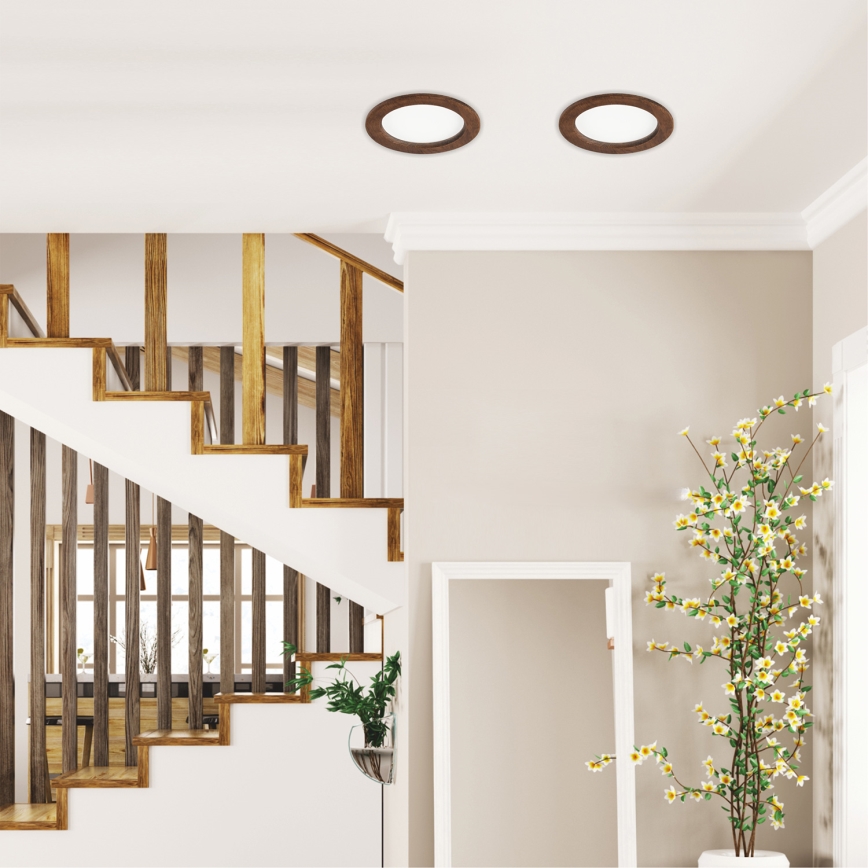 LED ugradna svetiljka WOODY SPOT LED/16,5W/230V 4000K trešnja, prečnik 18,5 cm
