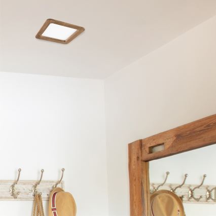LED ugradna svetiljka WOODY SPOT LED/17W/230V 3000K orah 18,5x18,5 cm