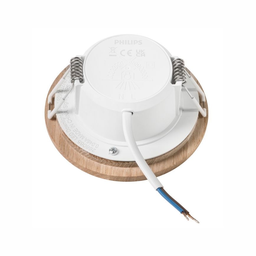LED ugradna svetiljka WOODY SPOT LED/5,5W/230V 4000K hrast, prečnik 10 cm
