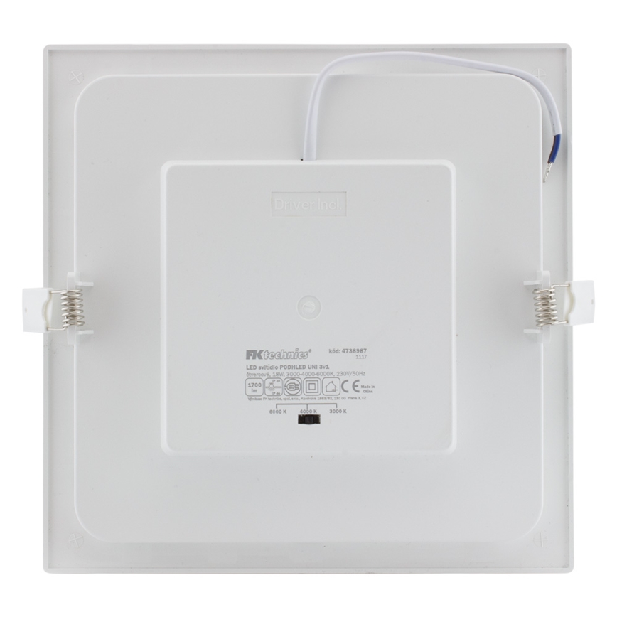 LED ugradna svetiljka za kupatilo LED/18W/230V 3000/4000/6000K IP44