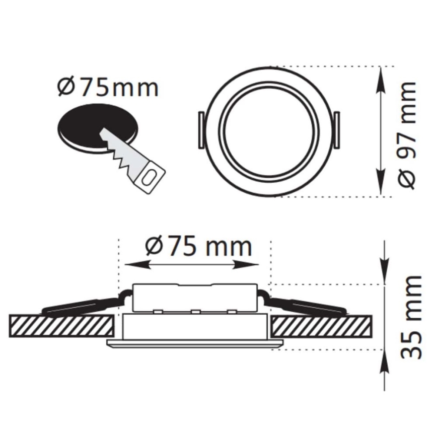 LED ugradna svetiljka ZOE LED/4,8W/230V srebrna