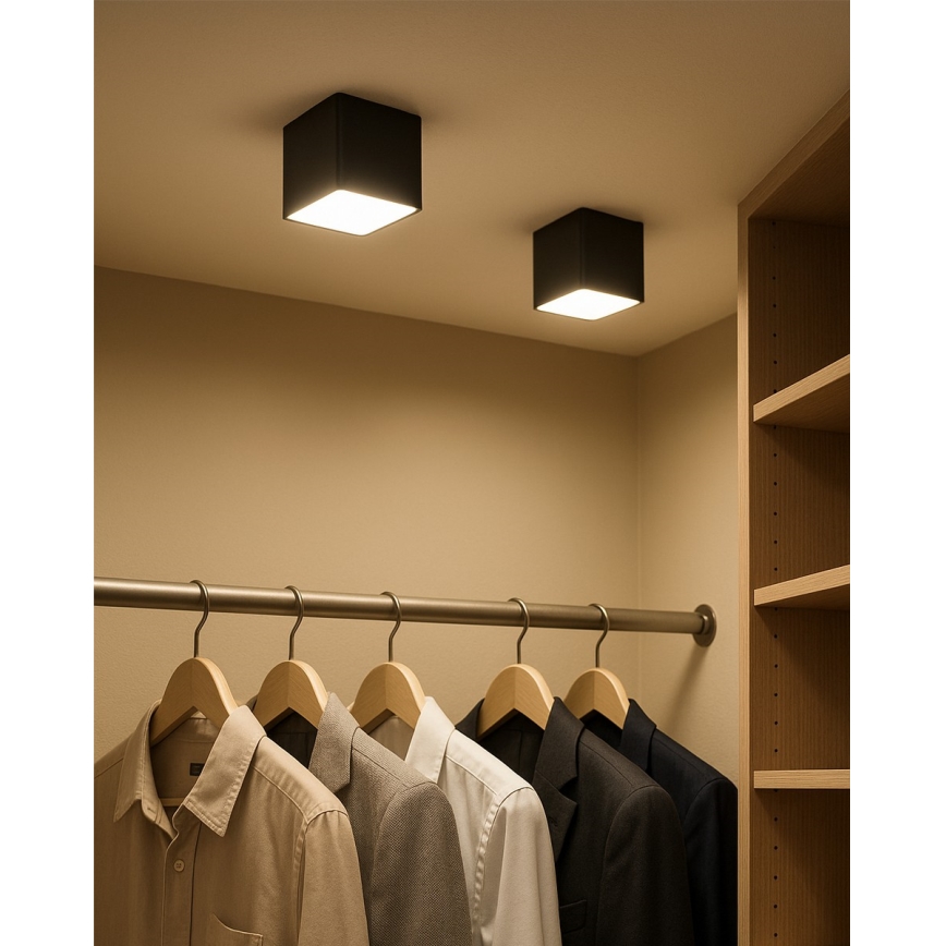 LED ugradni spot LED/5W/230V 3000/4000/6400K 7,5x7,5 cm crna