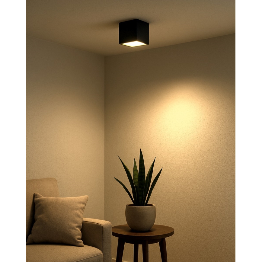 LED ugradni spot LED/5W/230V 3000/4000/6400K 7,5x7,5 cm crna