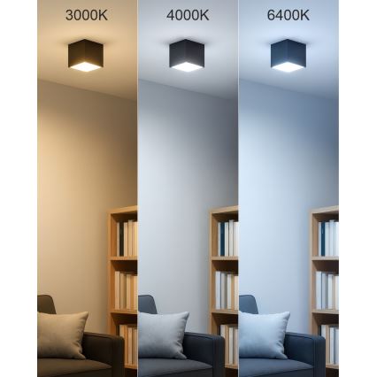 LED ugradni spot LED/5W/230V 3000/4000/6400K 7,5x7,5 cm crna