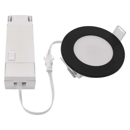 LED kupatilska ugradna svetiljka LORI LED/4,5W/230V IP65 2700/4000K Ø 8,5 cm crna