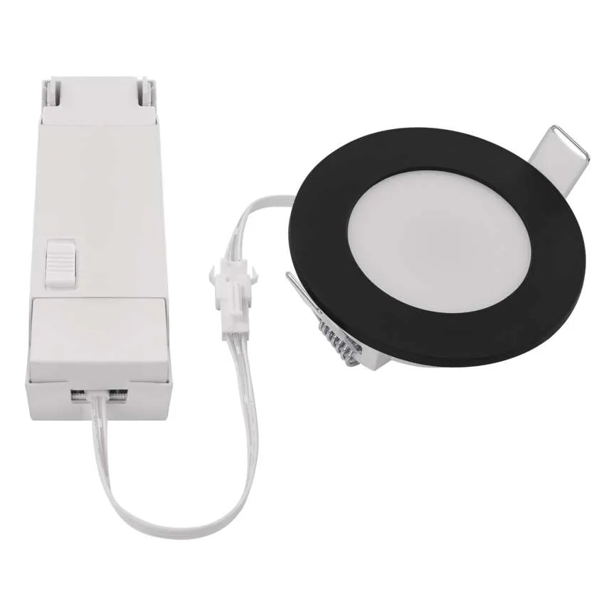 LED kupatilska ugradna svetiljka LORI LED/4,5W/230V IP65 2700/4000K Ø 8,5 cm crna