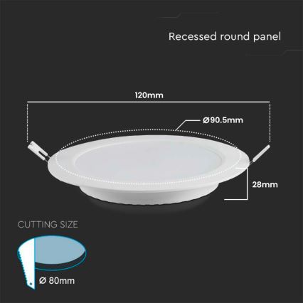 LED ugradno plafonsko svetlo LED/3W/230V prečnik 9,5 cm 3000K bela