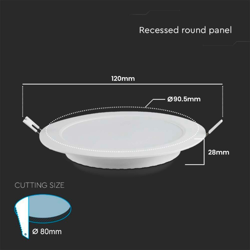 LED ugradno plafonsko svetlo LED/3W/230V prečnik 9,5 cm 3000K bela
