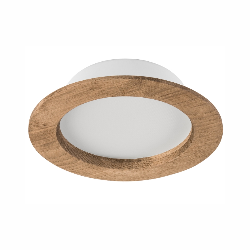 LED ugradno plafonsko svetlo WOODY SPOT LED/12,5W/230V 3000K, orah, prečnik 16 cm