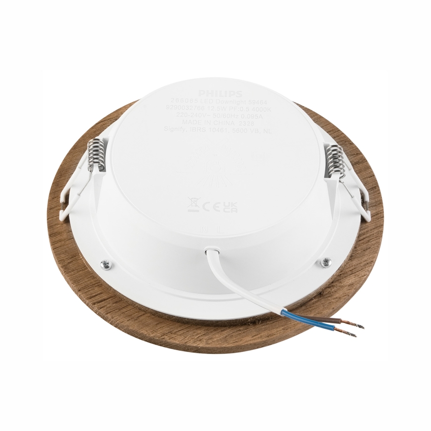 LED ugradno plafonsko svetlo WOODY SPOT LED/12,5W/230V 3000K, orah, prečnik 16 cm