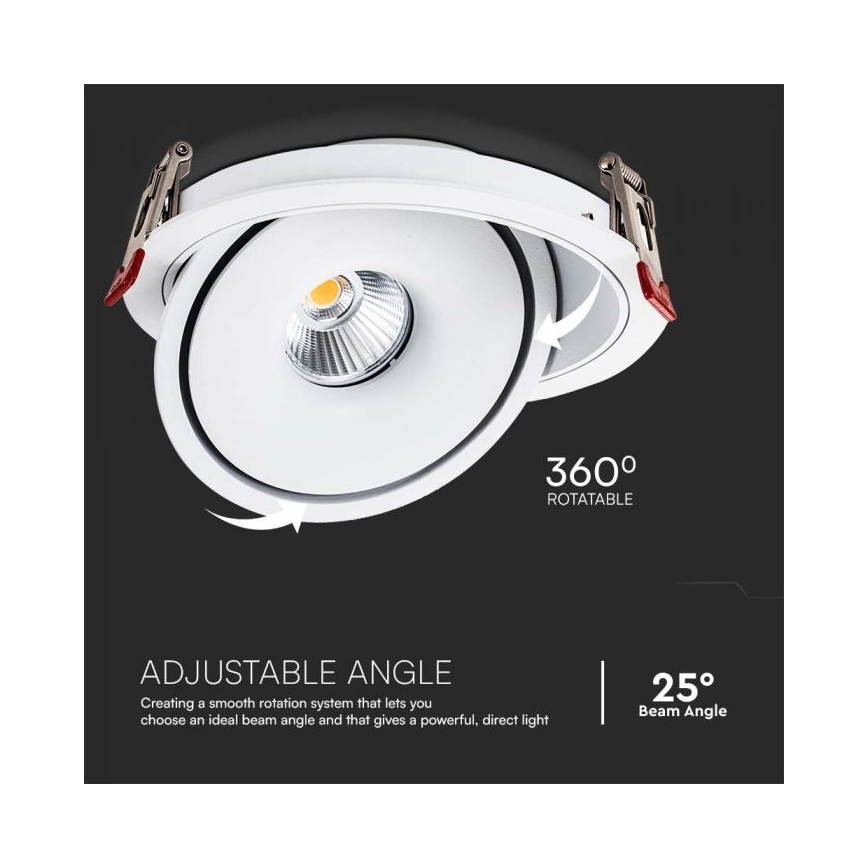 LED ugradno spot svetlo LED/12W/230V 3000/4000/6400K prečnik 12 cm bela
