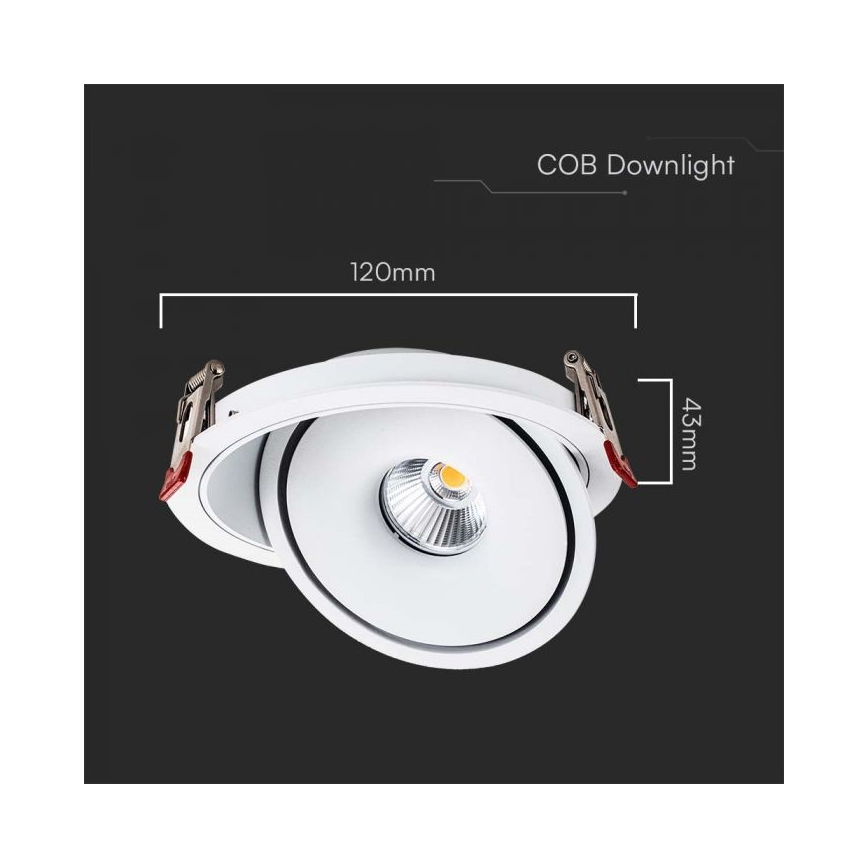 LED ugradno spot svetlo LED/12W/230V 3000/4000/6400K prečnik 12 cm bela
