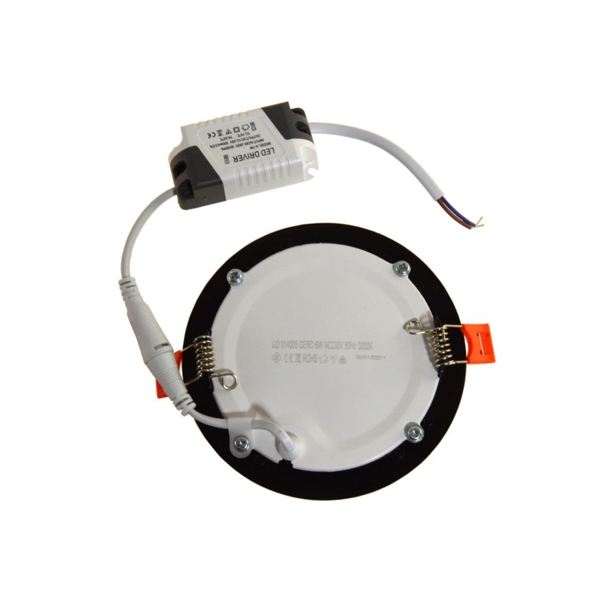LED ugradno stropno svetlo GERD LED/6W/230V 3000K crna