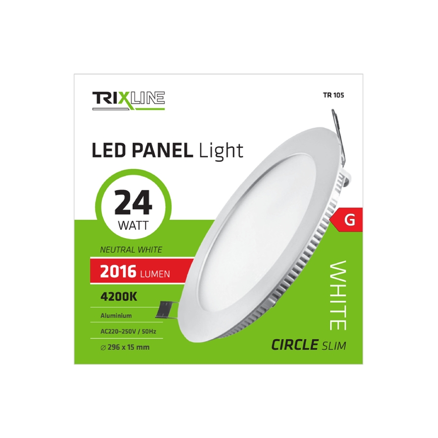LED ugradno stropno svetlo ROUND LED/24W/230V 4200K
