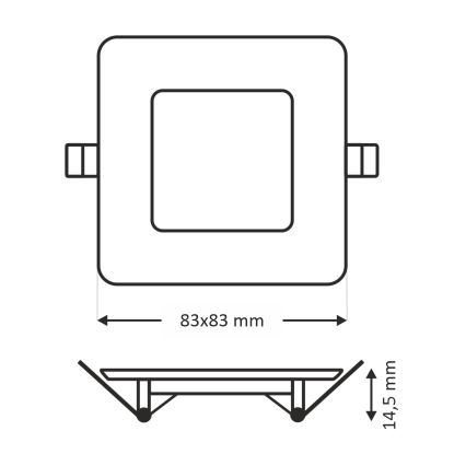 LED ugradno stropno svetlo SQUARE LED/3W/230V 4200K 8,3x8,3 cm belo